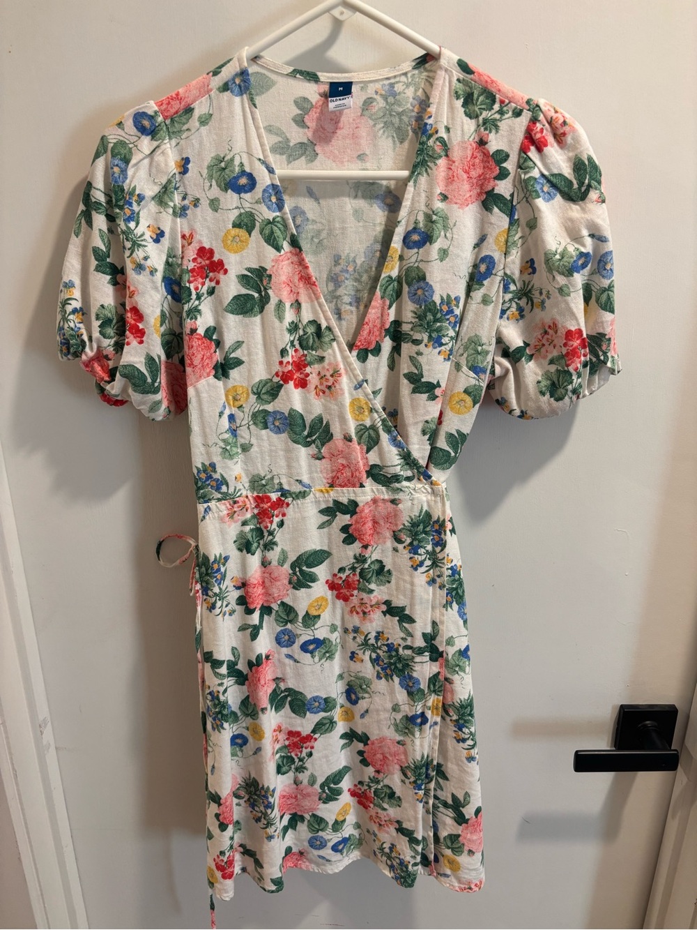 Floral Wrap Dress - Pink & Green Print
